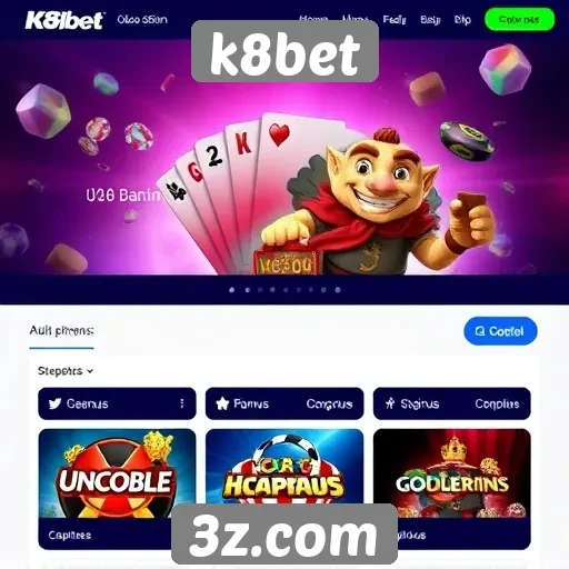 Visão geral das ofertas do site de jogos k8bet